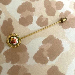 Vintage Floral Stick Pin Straight Pin Hat Pin Scarf Costume Jewelry Accessories